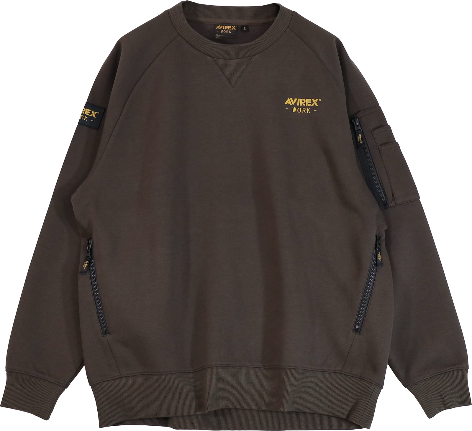 AVIREX WORK AV403 スウェットシャツ ダークブラウン