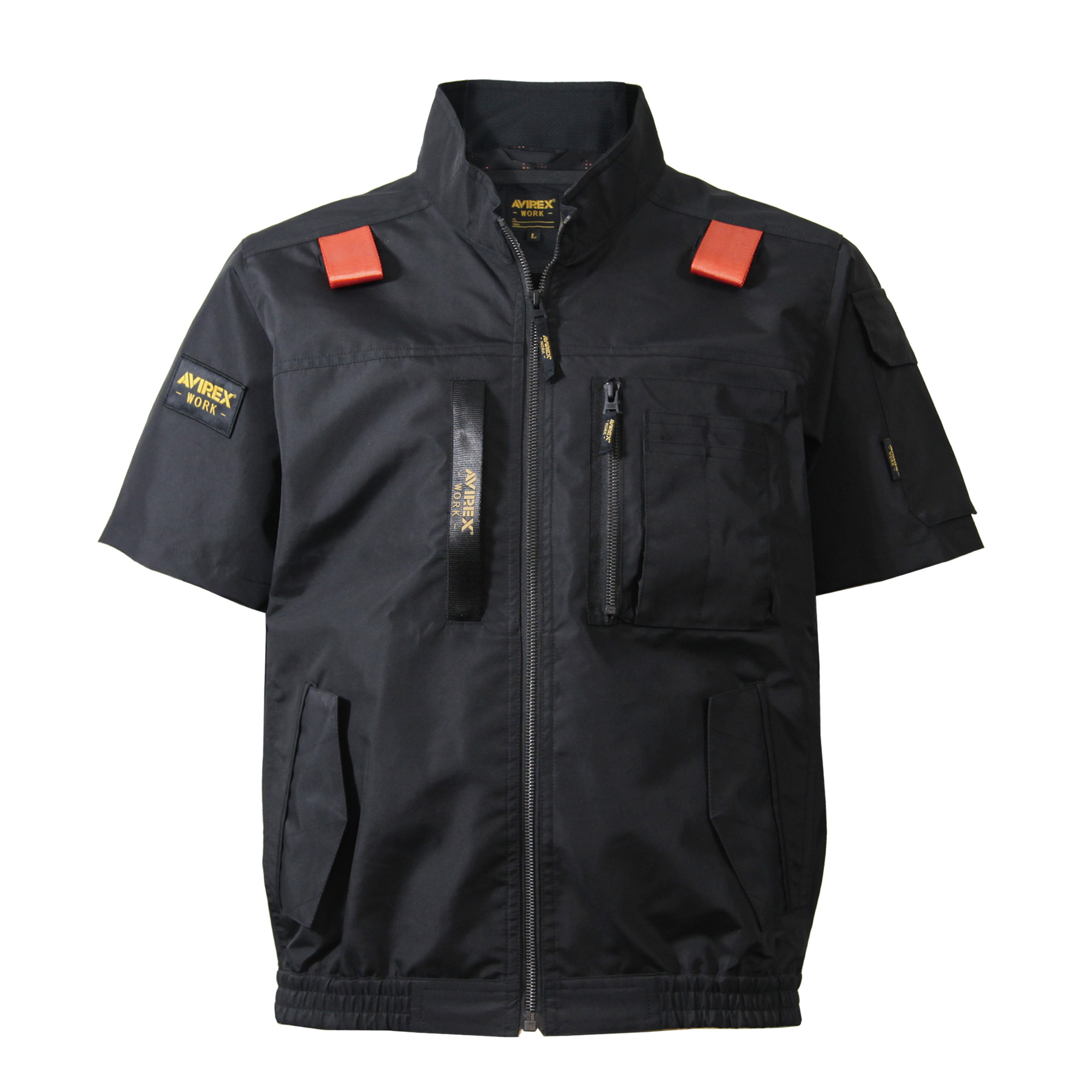 AVIREX WORK AV413 ワーク半袖ブルゾン フォースブラック